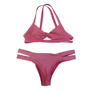 Abercrombie & Fitch Pink Bikini Top and Bottom Cheeky Cutouts Size Small